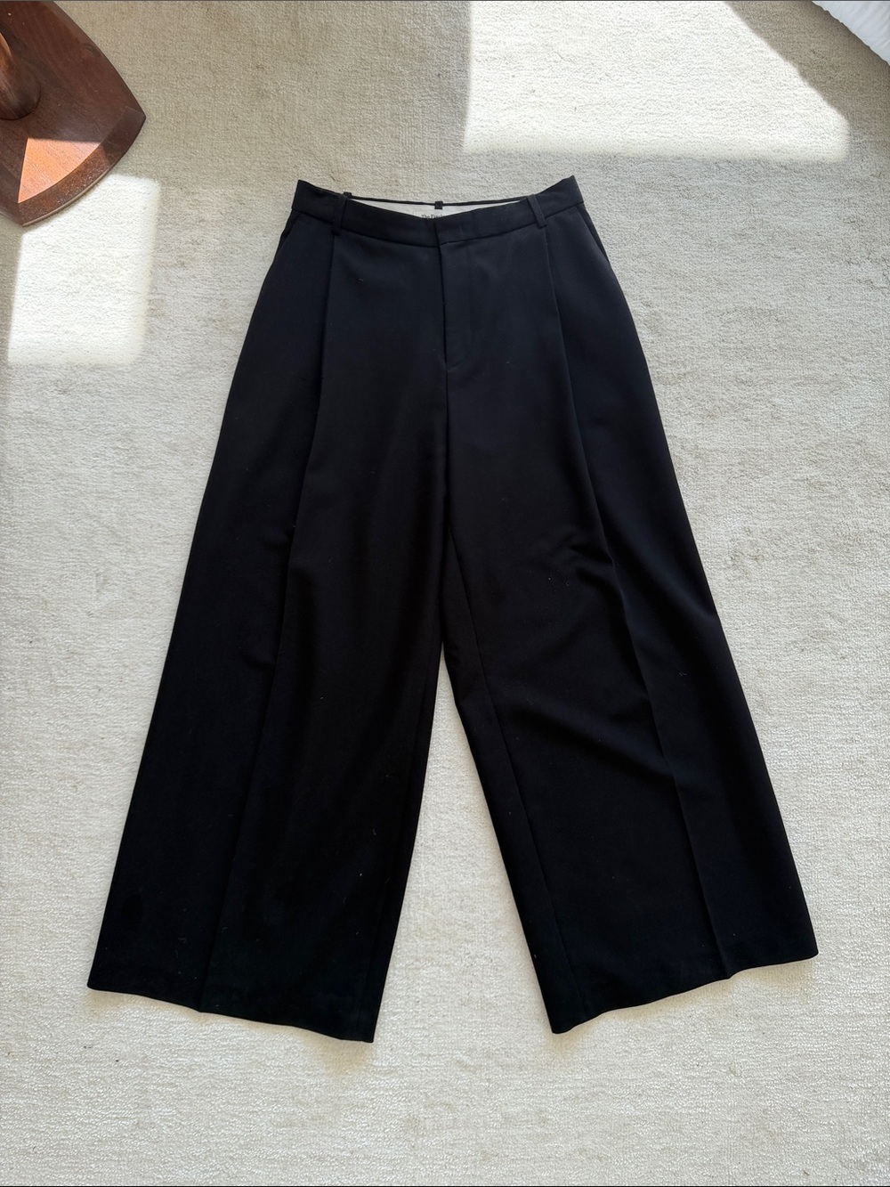 The Frankie Shop Black Wide-Leg Trousers